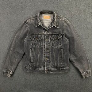 VTG Levi's 70506-0259 Denim Trucker Jacket size 40 Faded Black Made in 80s USA